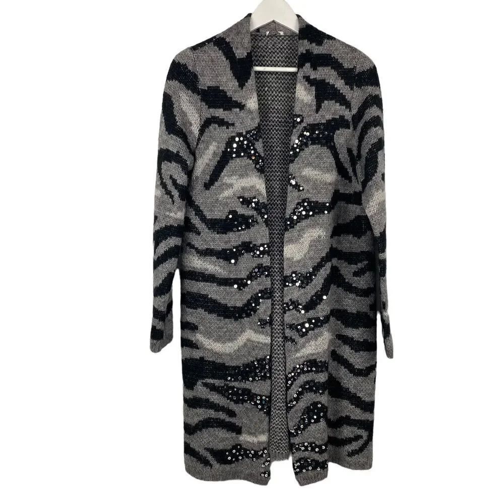 Chico's Women’s Jovi Long Zebra Cardigan size Small